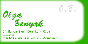 olga benyak business card